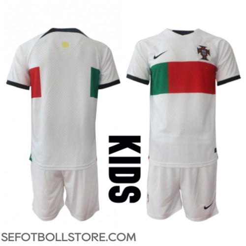 Portugal Replika babykläder Bortaställ Barn VM 2022 Kortärmad (+ korta byxor)